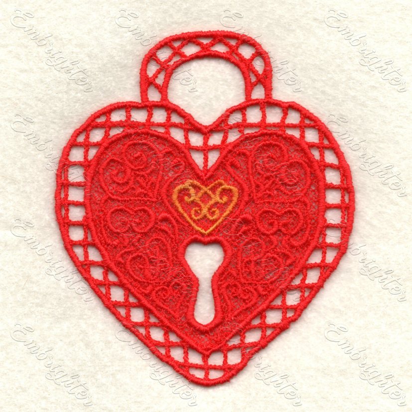 Key To Heart Embroidery Design