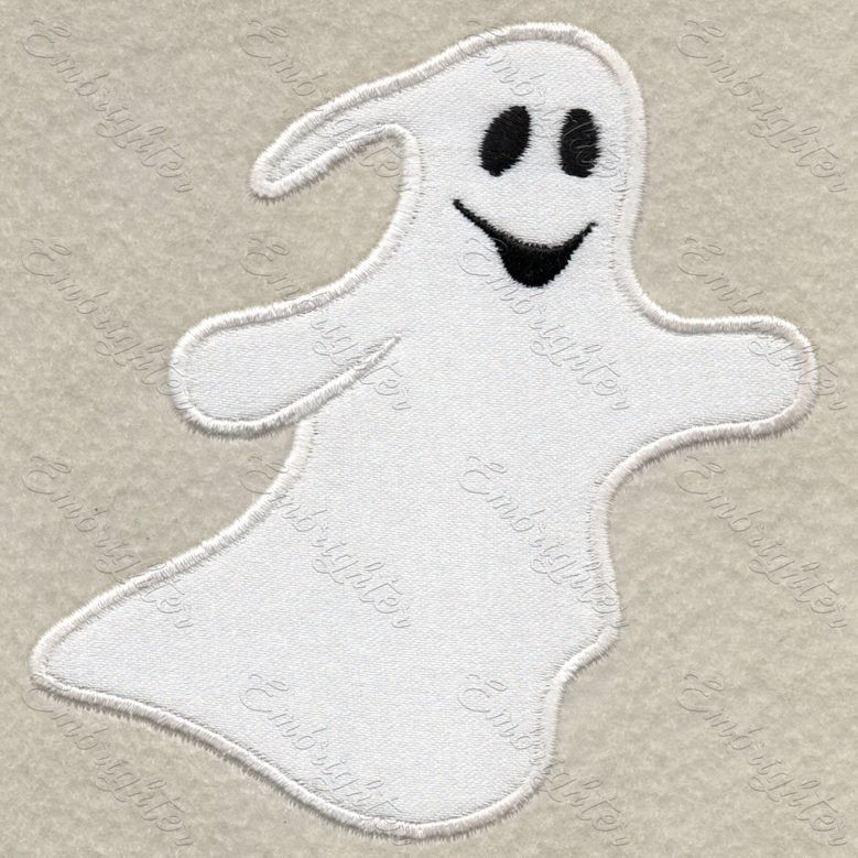 Machine embroidery design, Halloween, cute applique ghost.