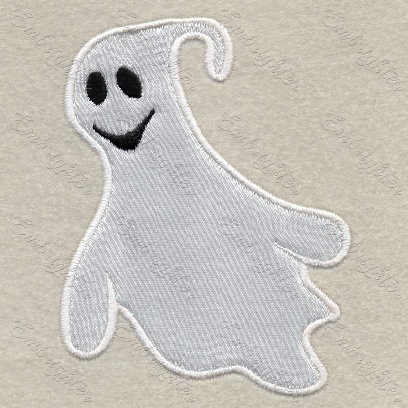 Machine embroidery design, Halloween, cute applique ghost.