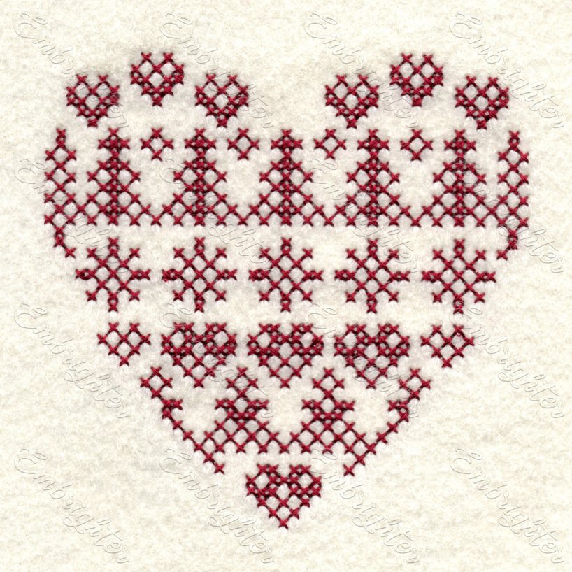 Hearts embroidery pattern – Shiny Happy World