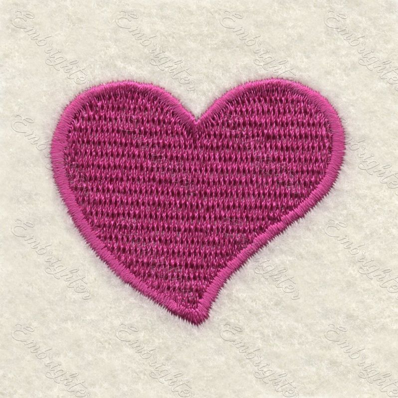 Embroidery design - Filled asymmetric heart by Embrighter