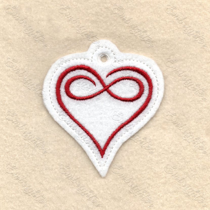 Six heart keychain ITH embroidery design set Embrighter