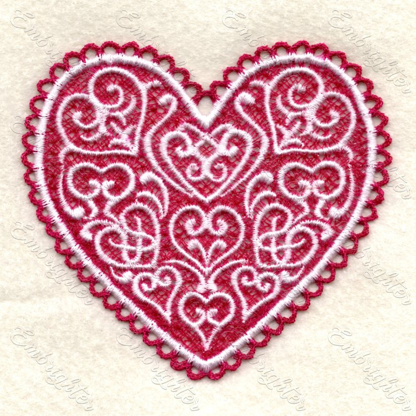 FSL heart machine embroidery design