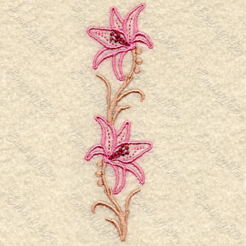 lily flower embroidery designs Embroidery Design
