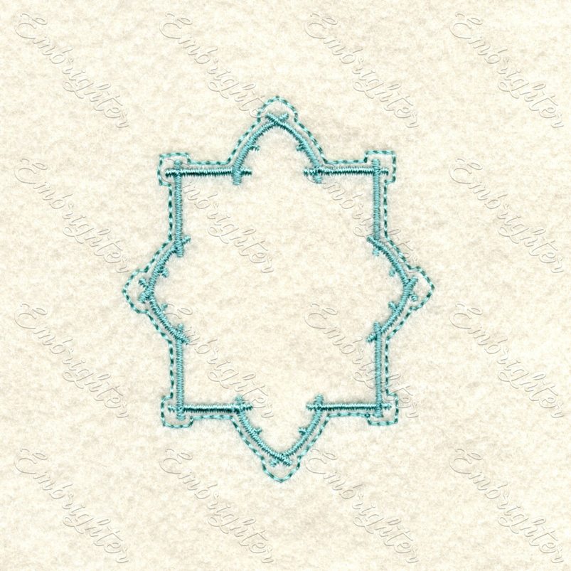 Machine embroidery design. Gentle monogram frame in ottoman style in two sizes. 