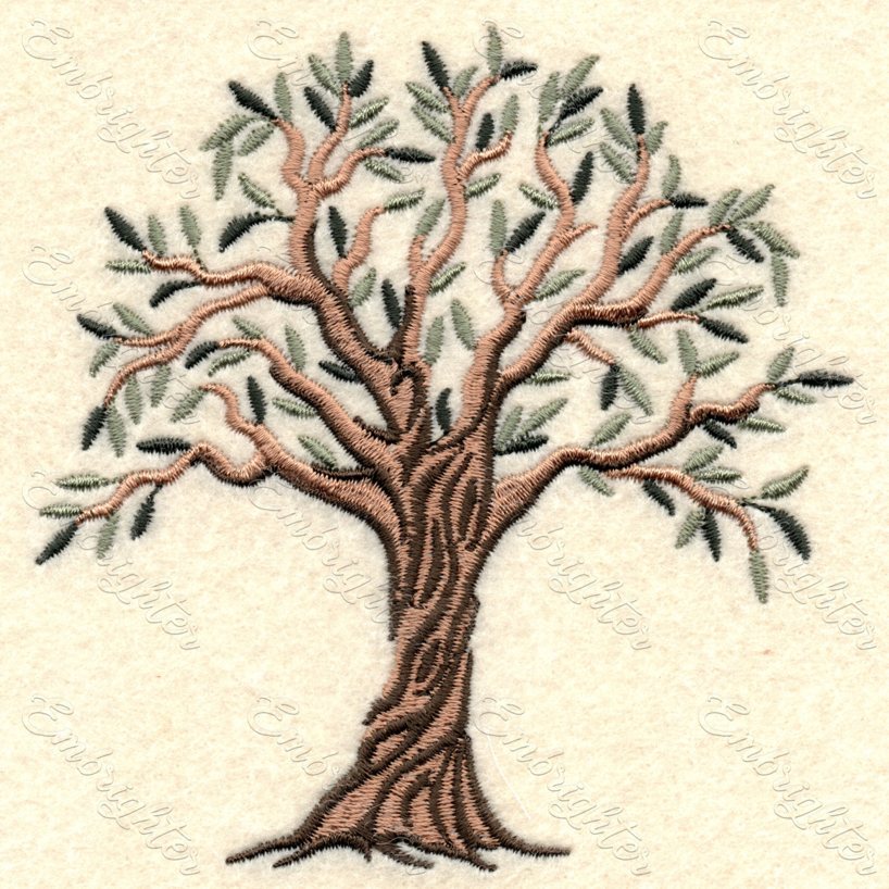 Olive tree embroidery design