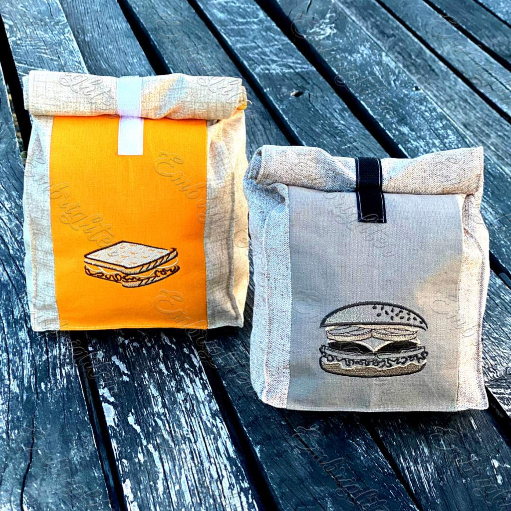 Packed lunch embroidery design set