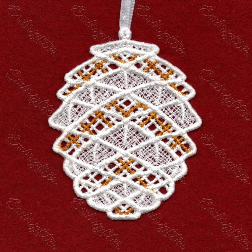 FSL pine cone christmas ornament embroidery design
