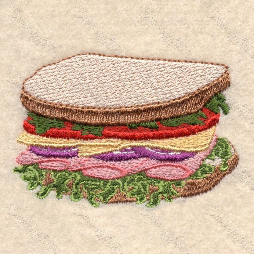 Sandwich machine embroidery design