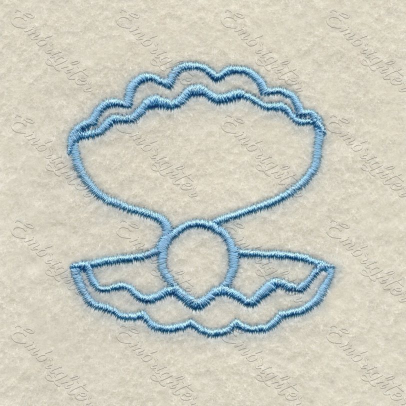 Machine embroidery design. Cute baby sea shell, monochromatic for the little ones.