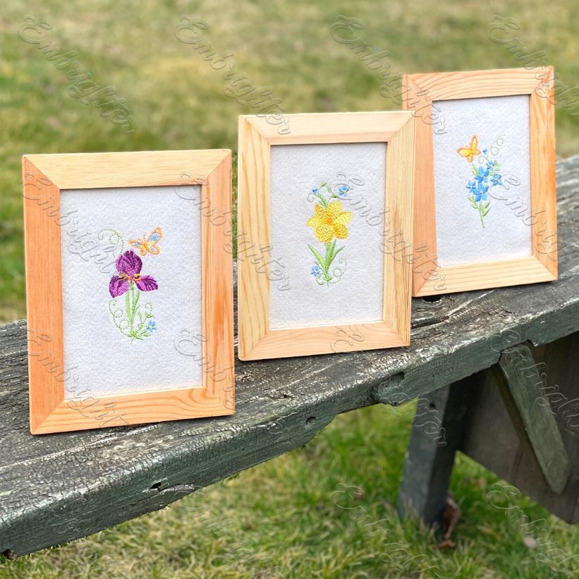 Spring flower set machine embroidery design – Embrighter