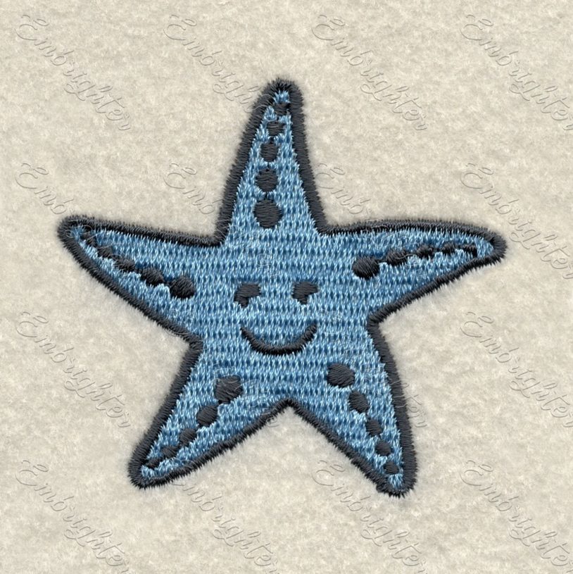Machine embroidery design. Cute baby sea starfish for the little ones.
