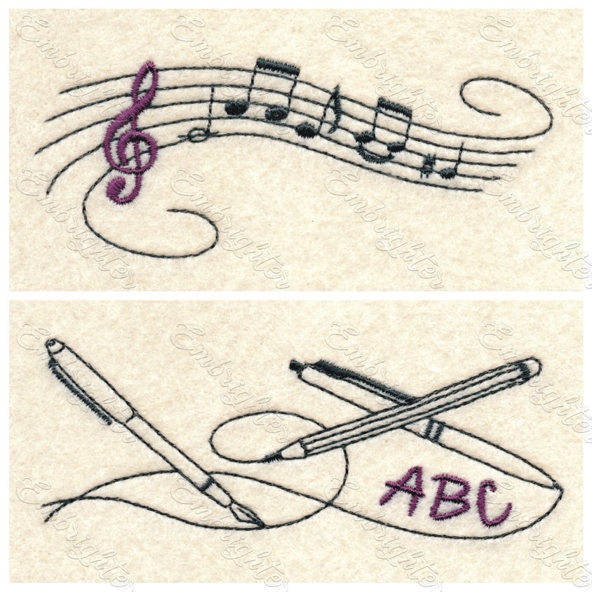 Welcome back to school embroidery design set