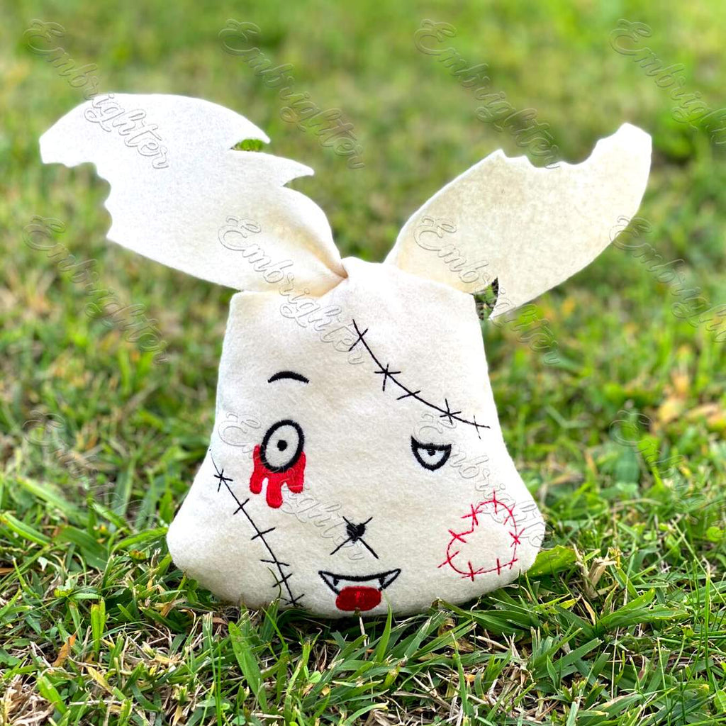 Zombie bunny Halloween treat bag ITH embroidery design - available